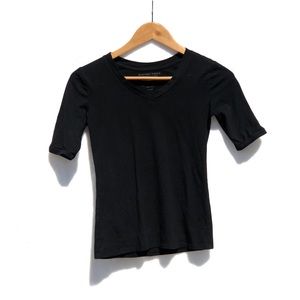 Down East Basics Black V Neck Tee